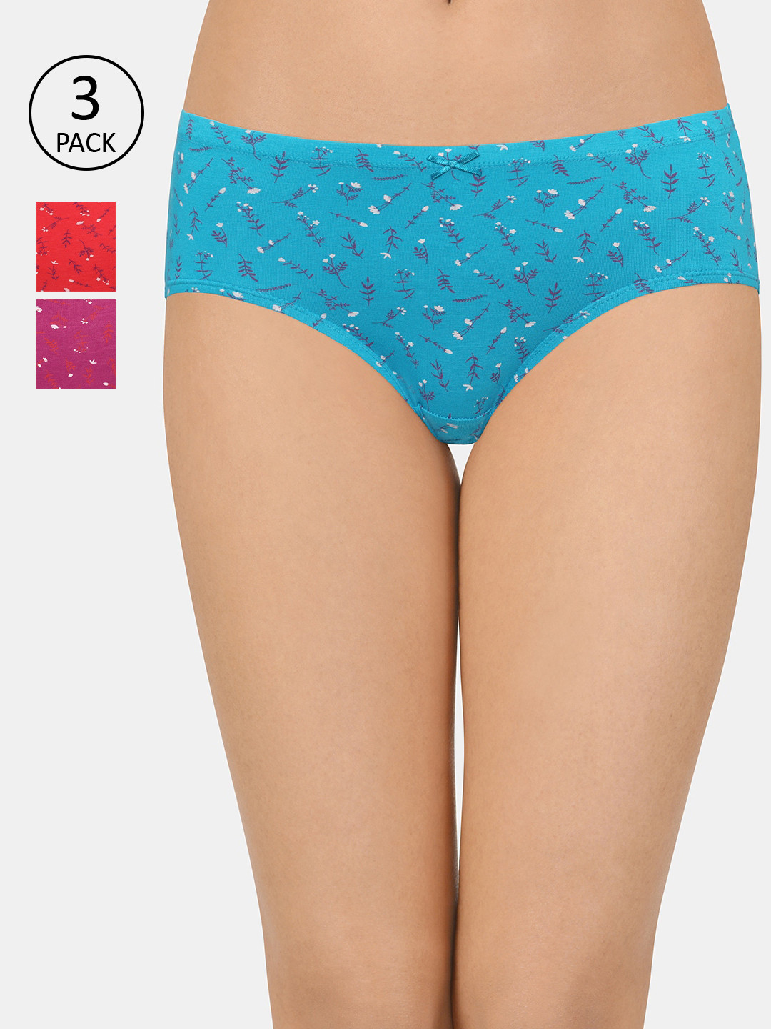 

Amante Women Pack Of 3 Assorted Hipster Briefs-PPK43105