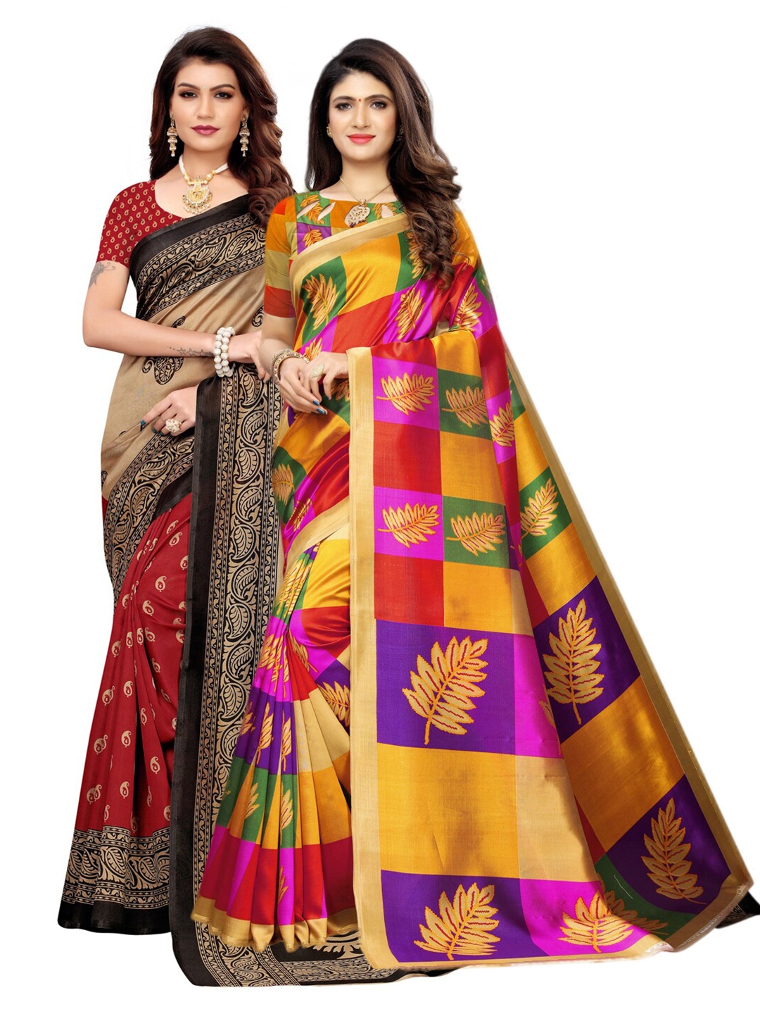 

KALINI Multicoloured Set of 2 Ethnic Motifs Saree, Multi