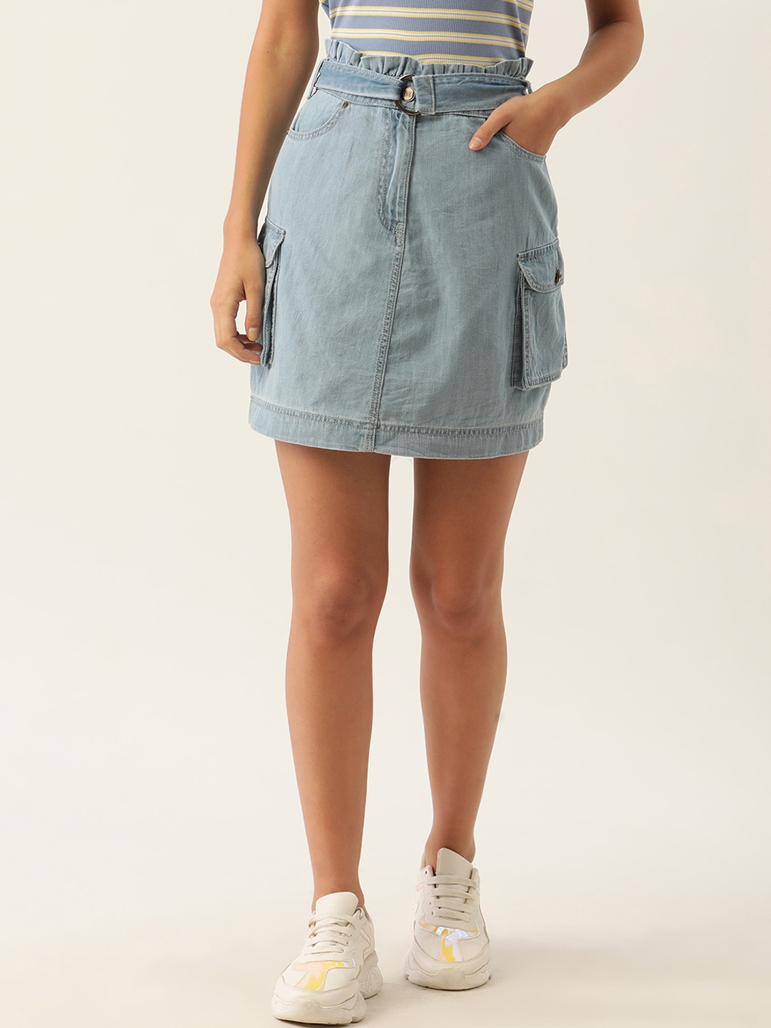 

ELLE Women Blue Mini A-line Skirt