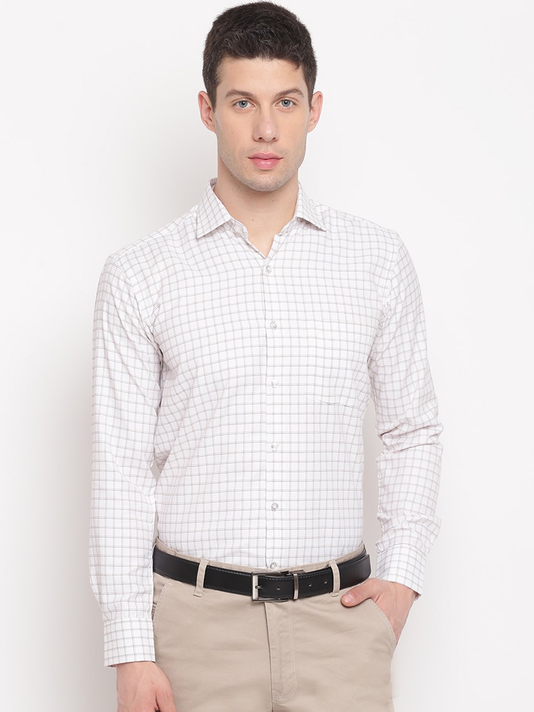 

Richlook Men White Checked Formal Shirt