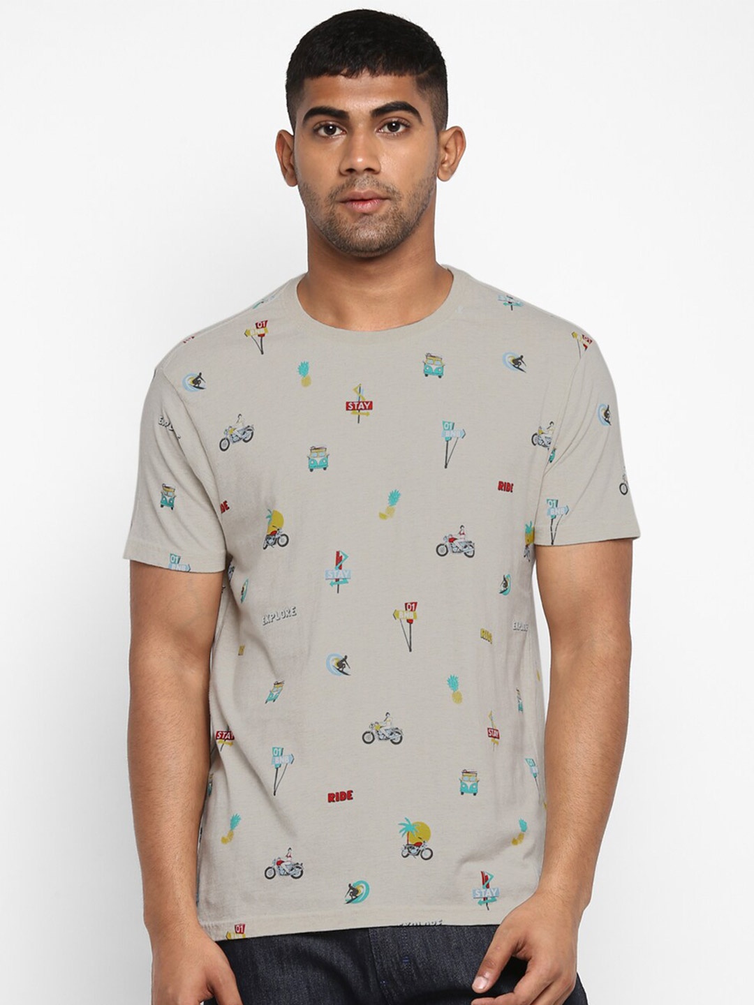 

Royal Enfield Men Grey Conversational Printed T-shirt