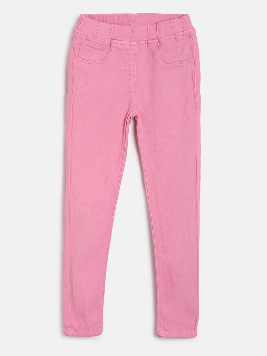 

TALES & STORIES Girls Pink Solid Slim-Fit Jeggings