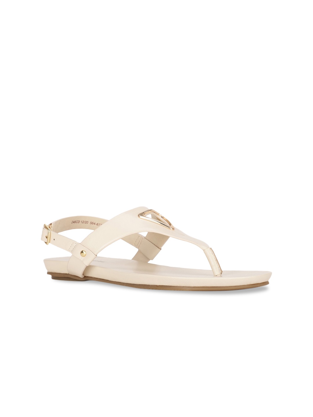 

Hush Puppies Women Beige T-Strap Flats