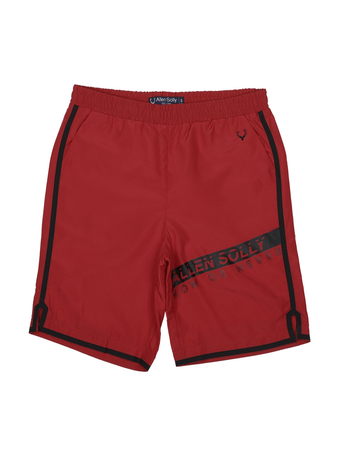 

Allen Solly Junior Boys Maroon Mid-Rise Regular Shorts with Brand Logo Detail