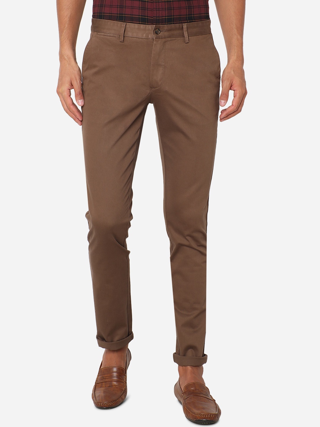 

Greenfibre Men Brown Slim Fit Regular Trousers