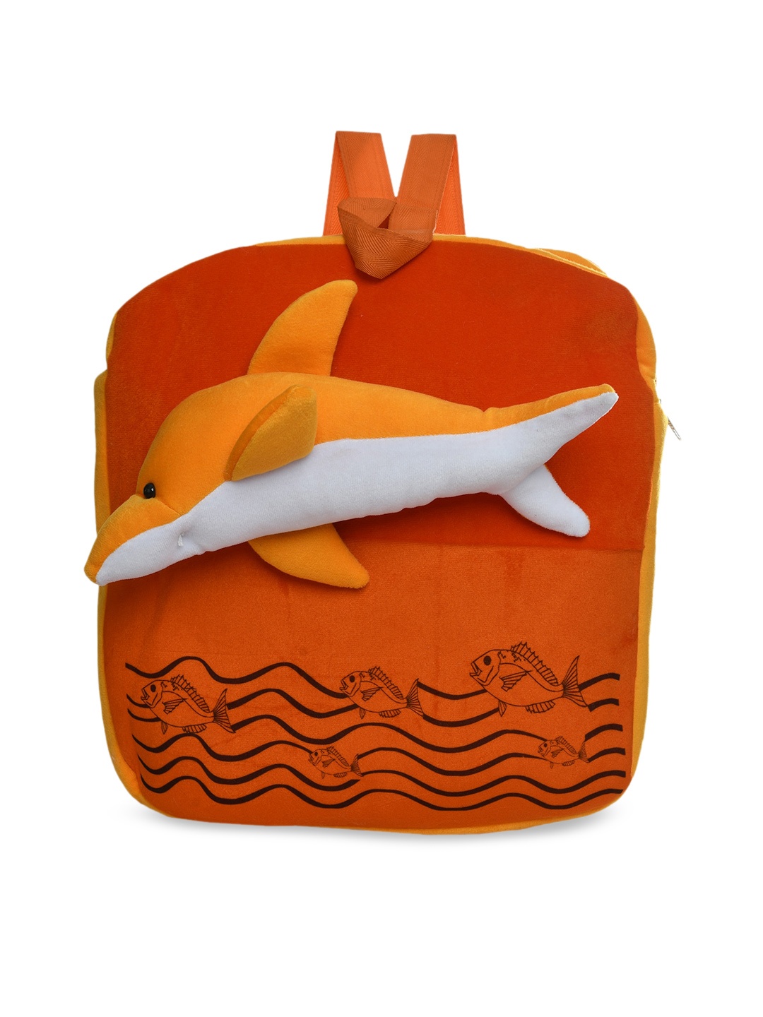 DukieKooky Kids Orange & Yellow Dolphin Backpack