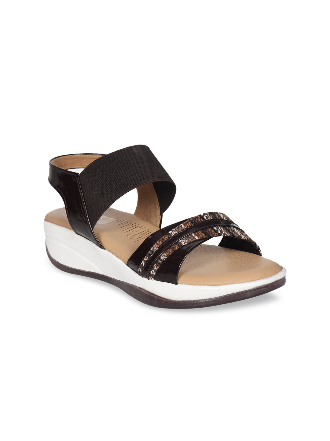 

Ajanta Beige Comfort Sandals with Laser Cuts