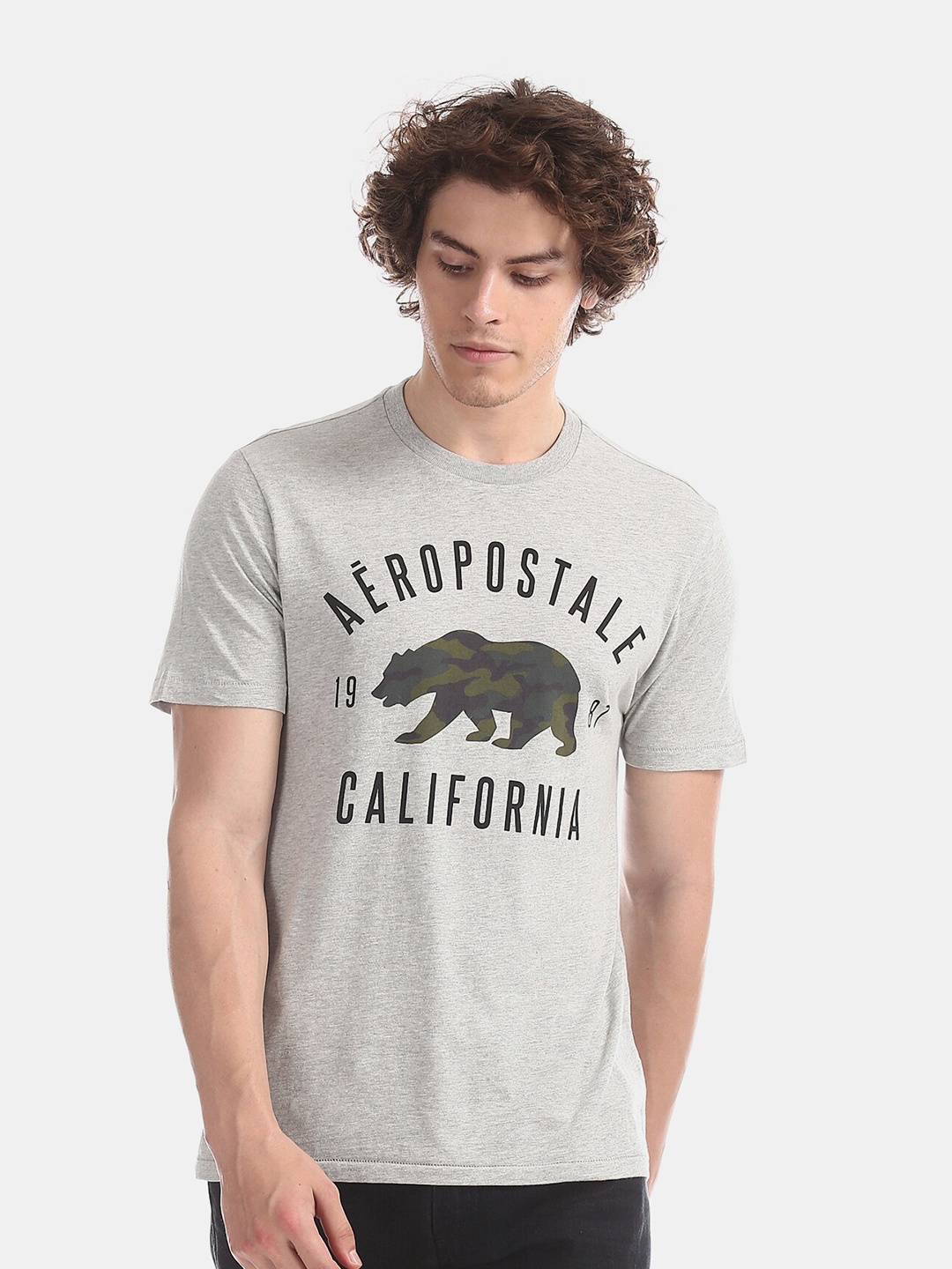 

Aeropostale Men Grey Typography Printed T-shirt