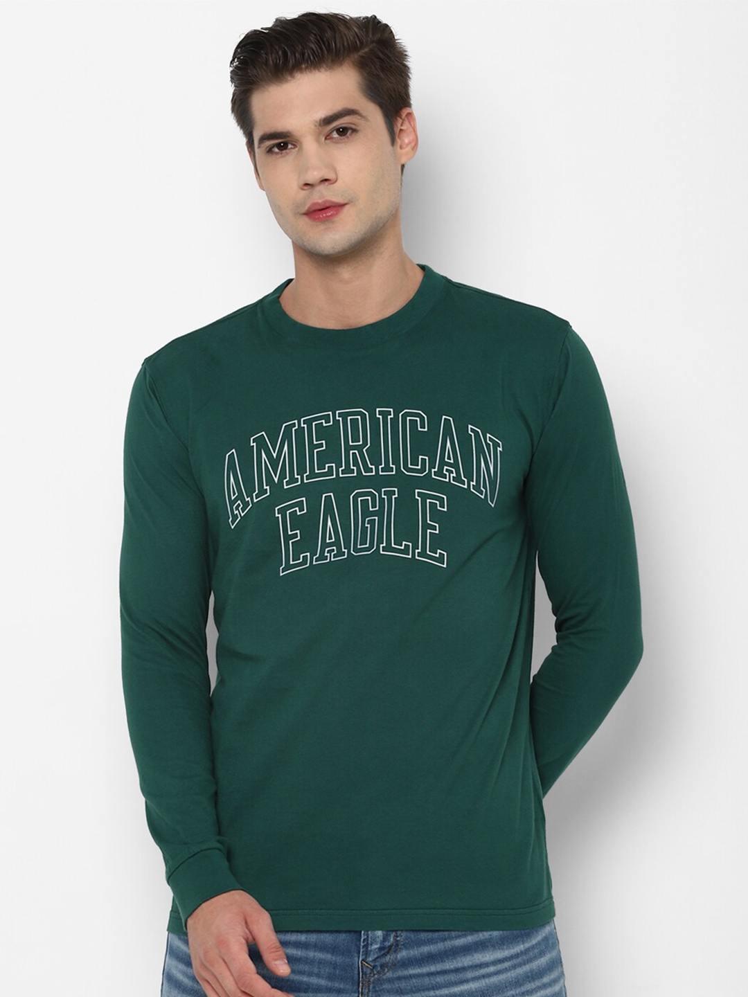 

AMERICAN EAGLE OUTFITTERS Men Green Typography Printed T-shirt