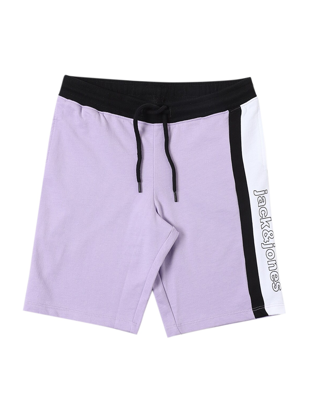 

Jack & Jones Boys Purple Colourblocked Mid-Rise Regular Shorts