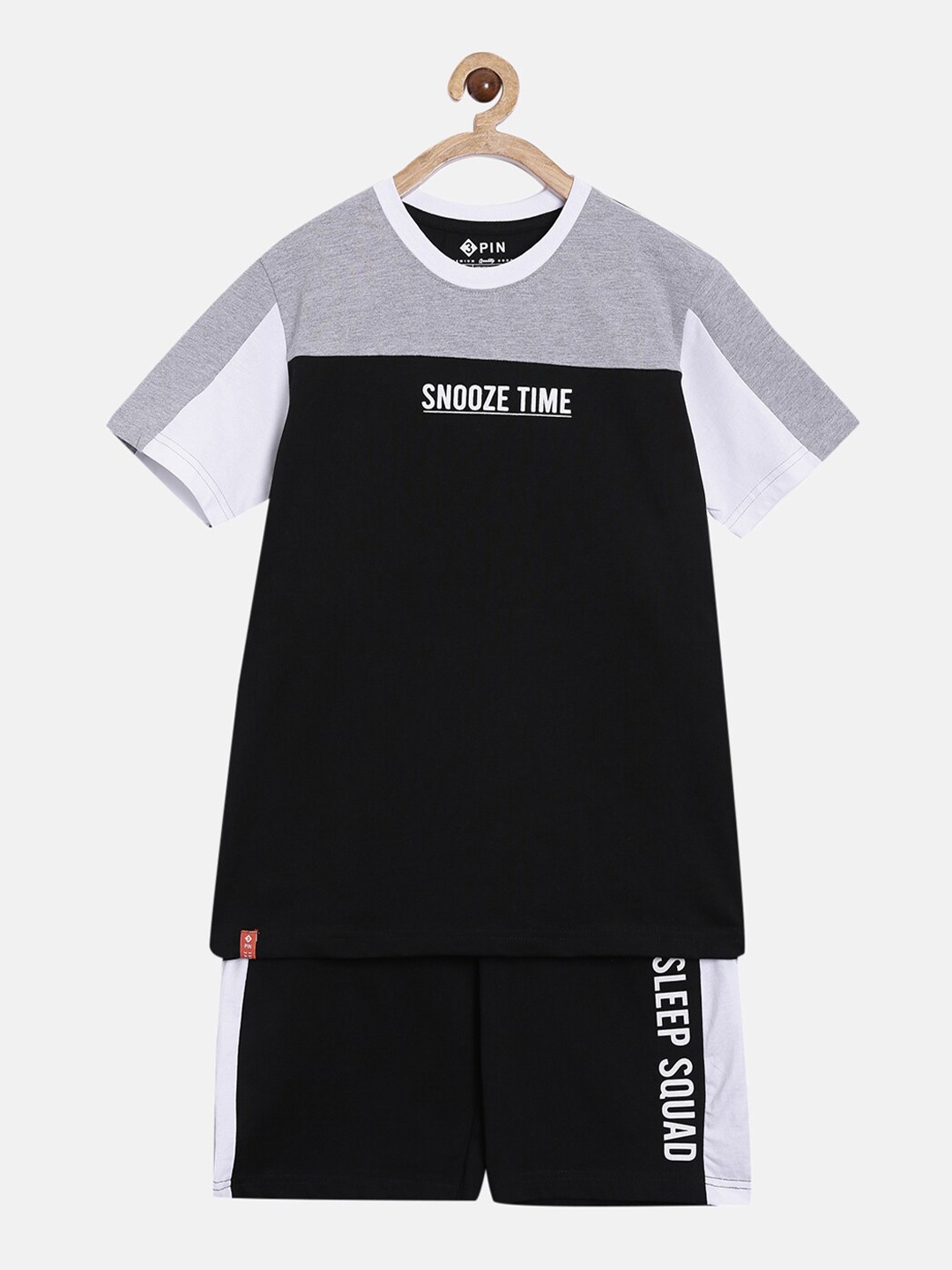 

3PIN Boys Black & Grey Colourblocked T-shirt & Shorts