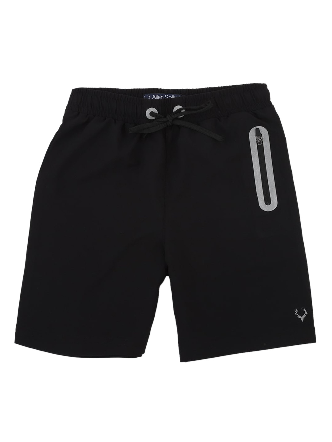 

Allen Solly Junior Boys Black Brand Logo Print Mid-Rise Regular Shorts