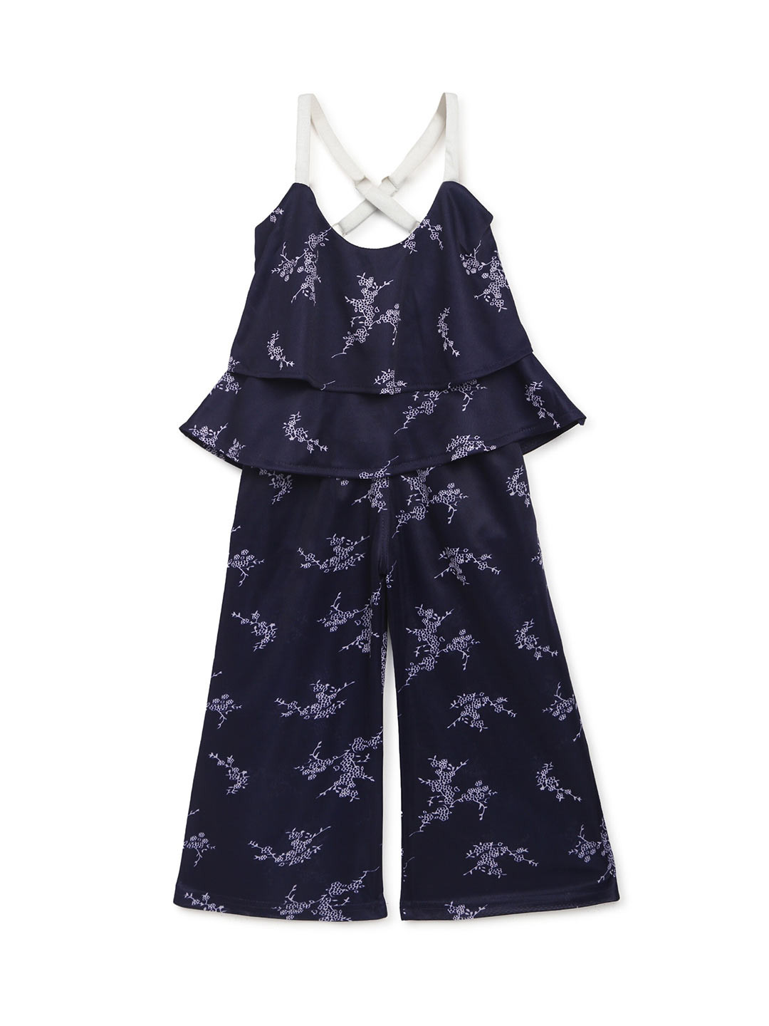 

ADIVA Girls Navy Blue & White Printed Top with Palazzos