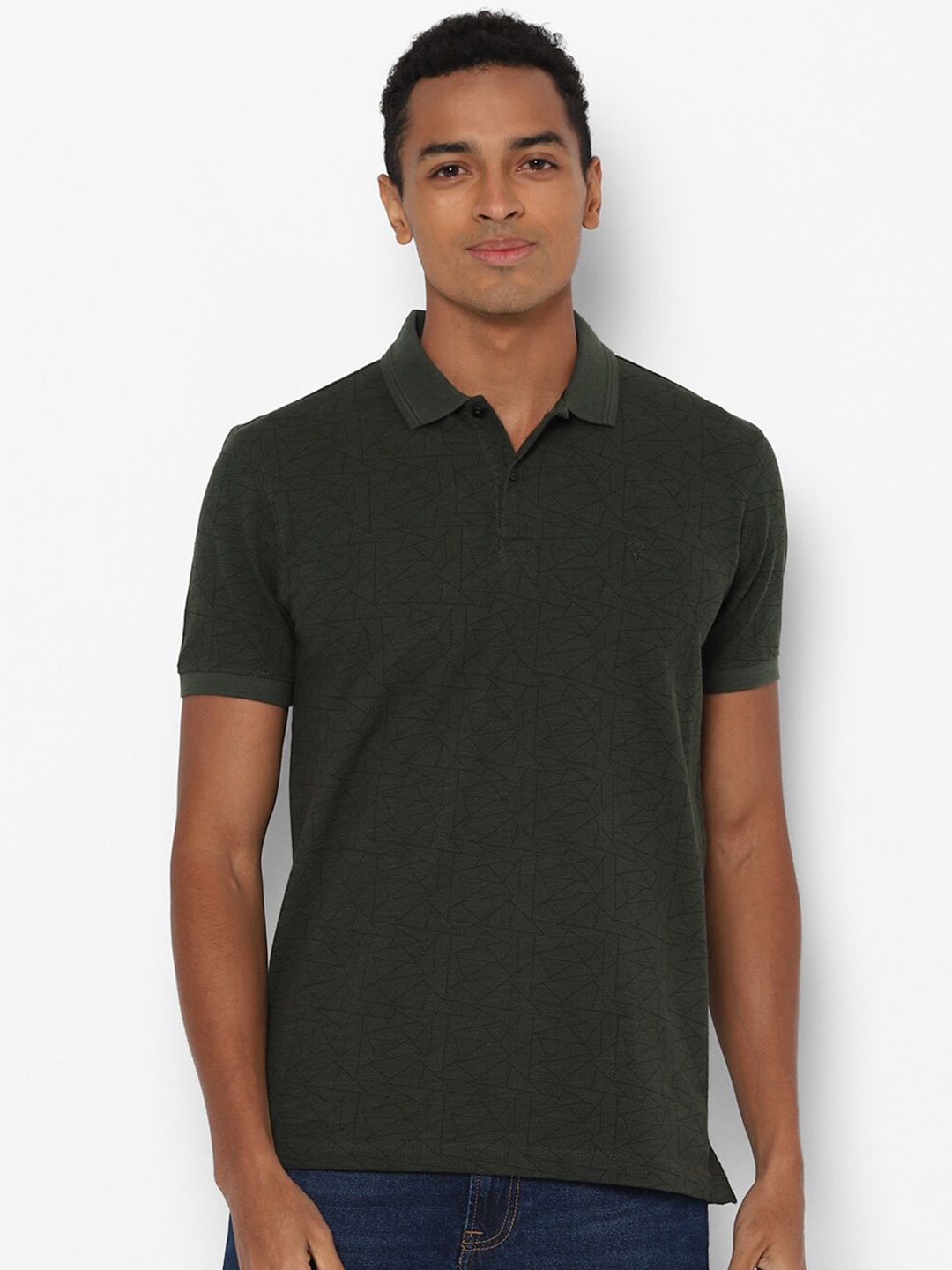 

Allen Solly Men Olive Polo Collar T-shirt