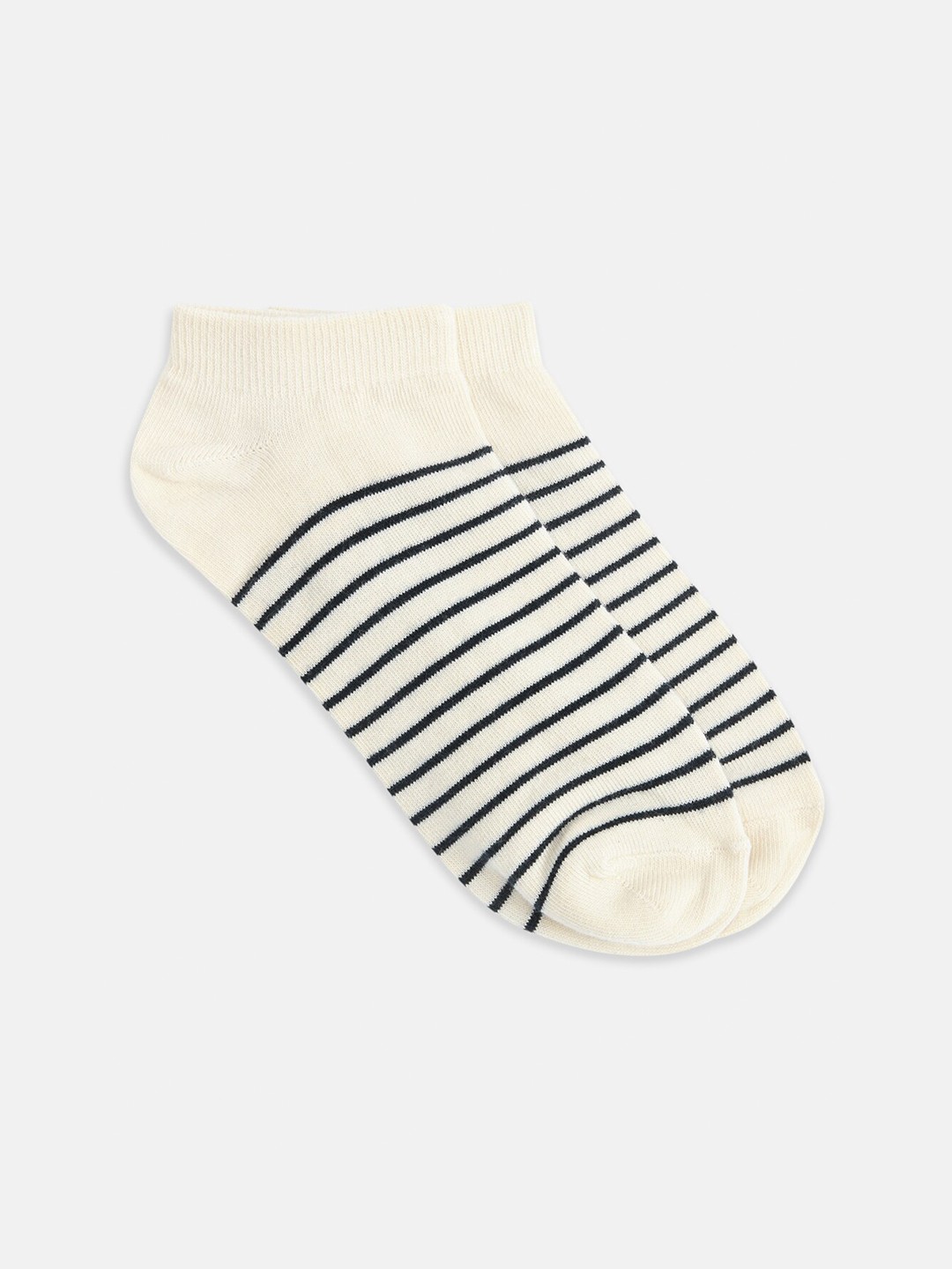 

Honey by Pantaloons Women Off-White & Black Striped Ankle-Length Socks