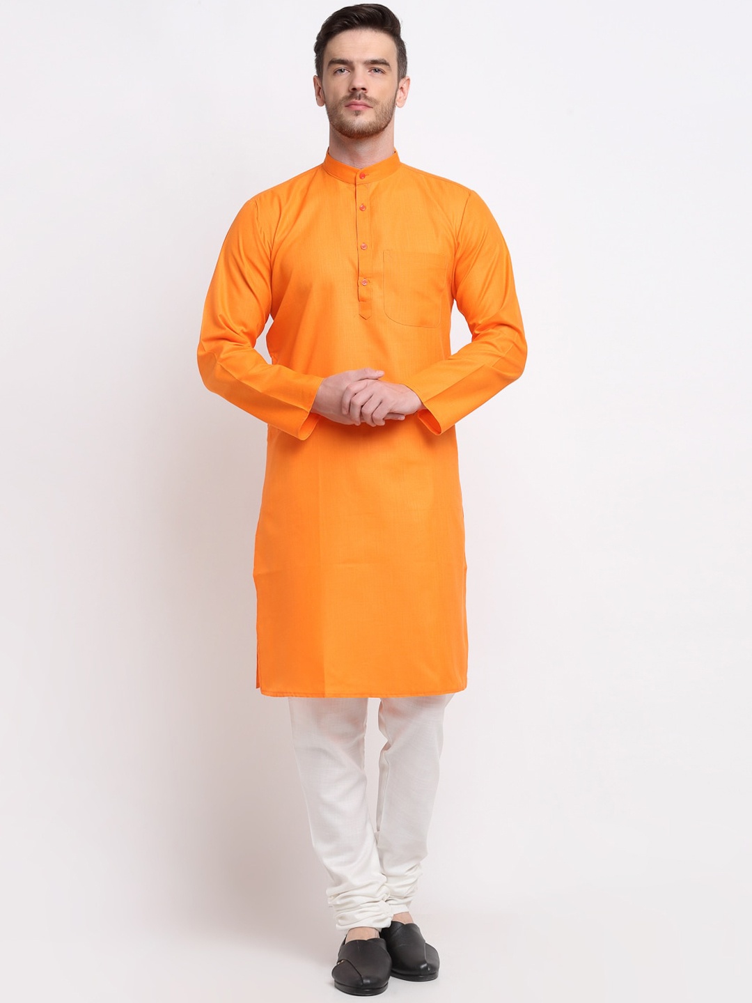 

Benstoke Men Orange Kurta with Churidar
