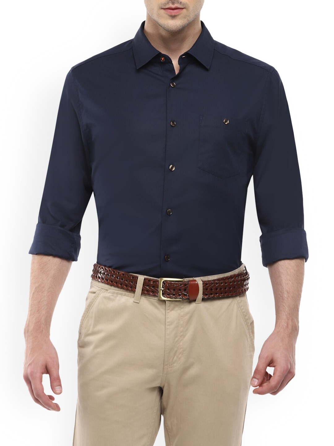 

Ted Baker Men Navy Blue Cotton Casual Shirt