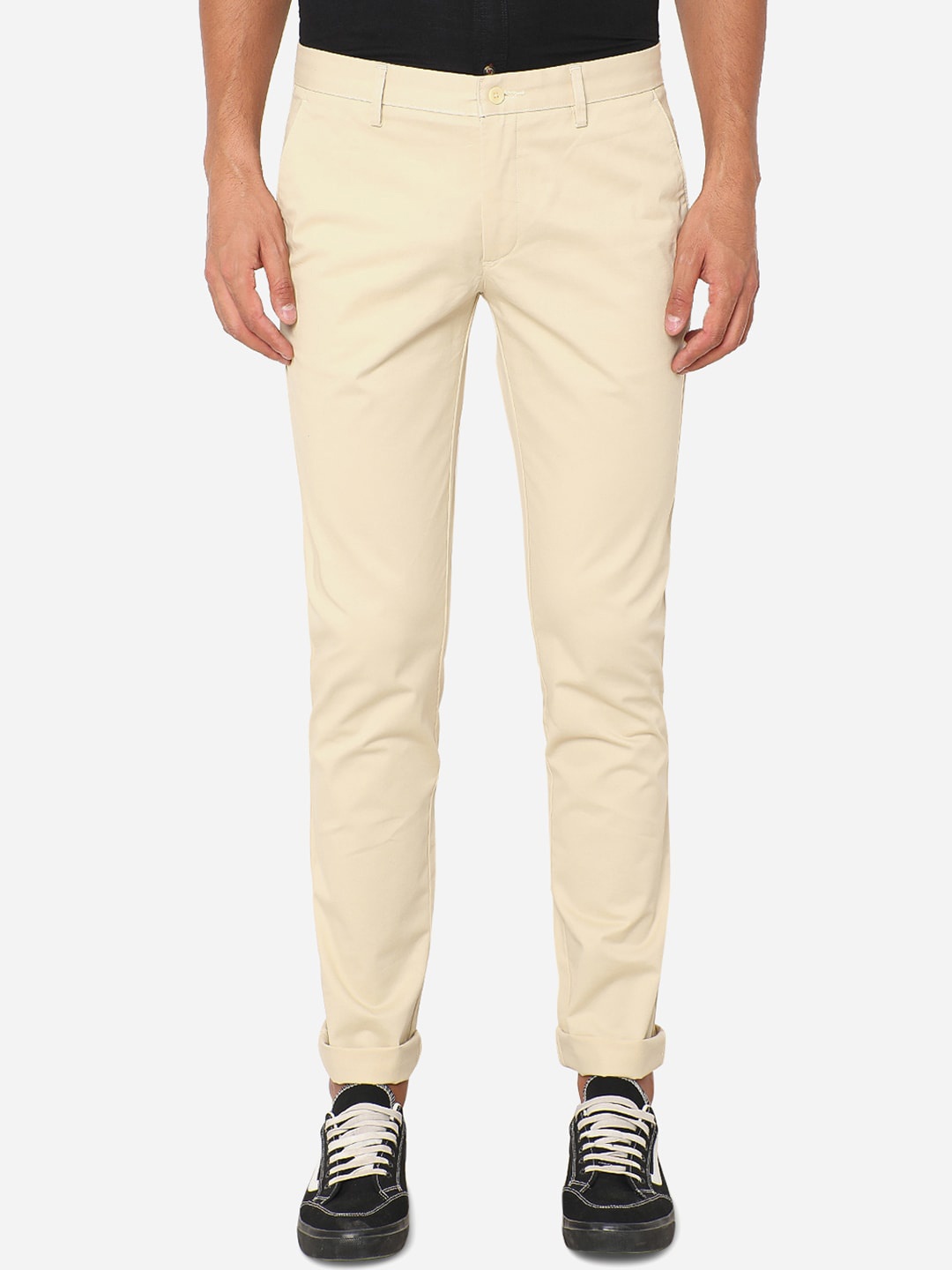 

Greenfibre Men Beige Slim Fit Regular Trousers