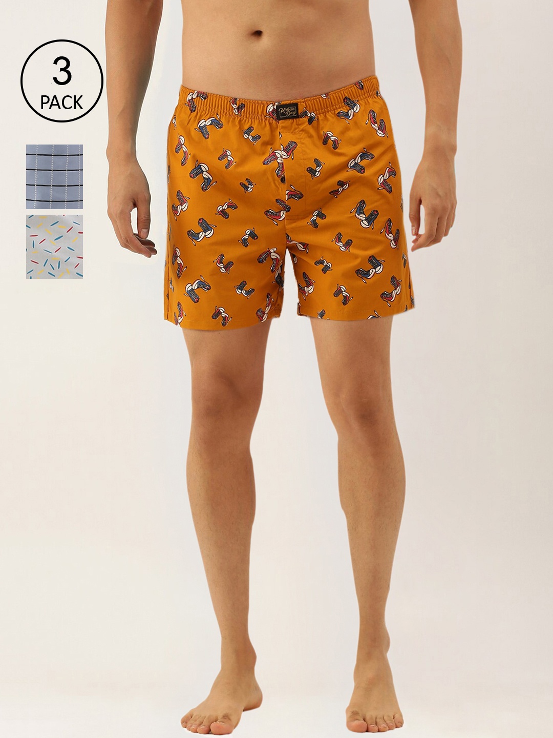 

Urban Dog Men Pack Of 3 Assorted Pure Cotton Boxers UDBX414_UDBX424_UDBX421-M