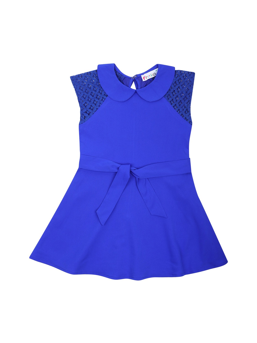 

First Kick Blue Peter Pan Collar Crepe Mini Dress