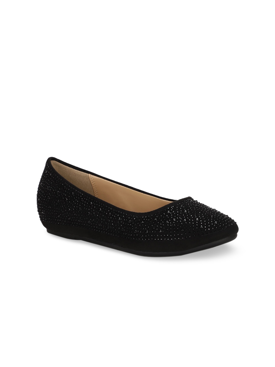 

Bata Women Black Ballerinas with Laser Cuts Flats