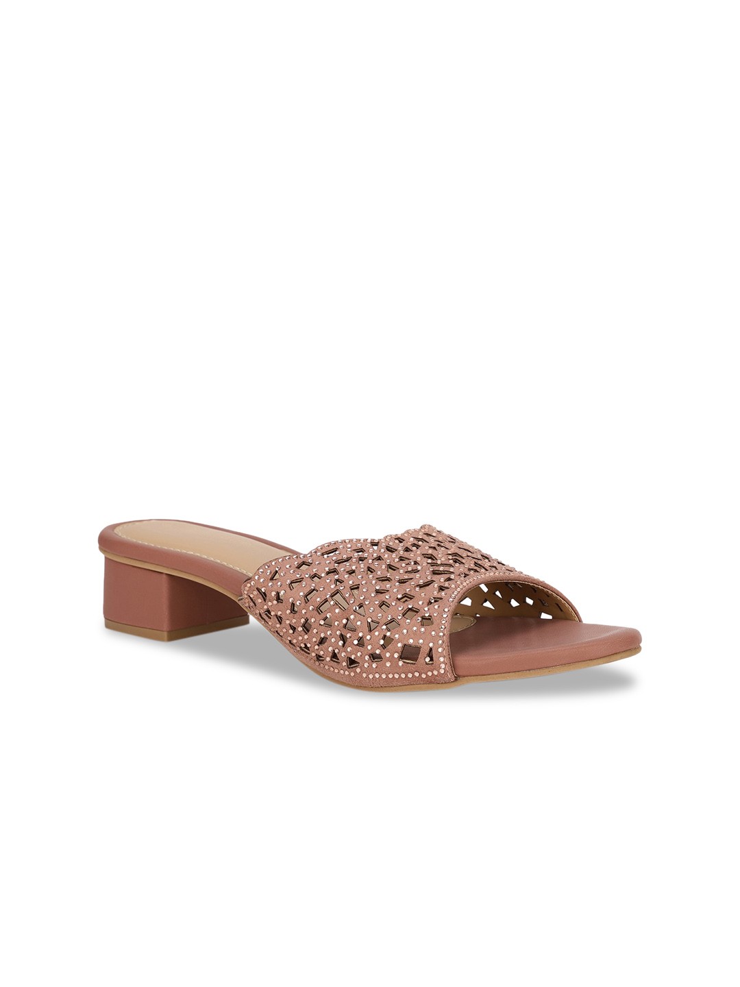 

Bata Pink Textured PU Block Sandals