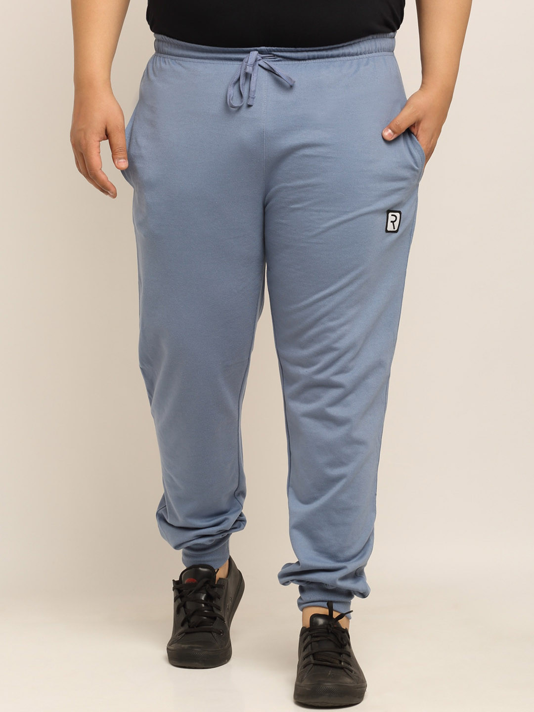

Rodzen Men Blue Cotton Slim-Fit Joggers