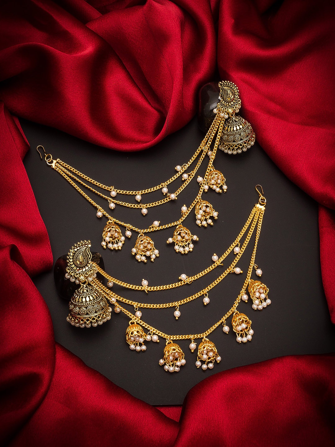 

aadita Gold Contemporary Jhumkas Earrings