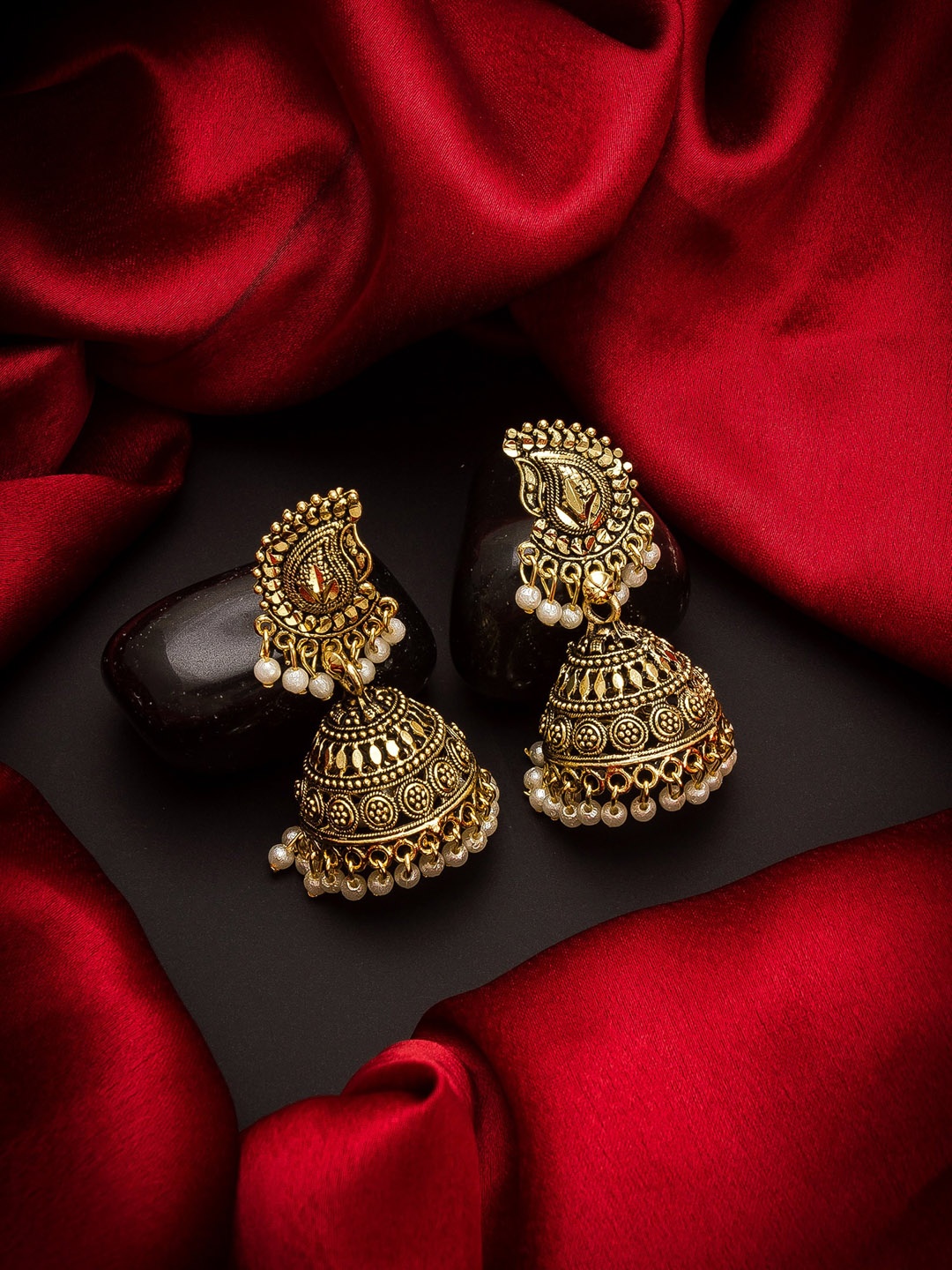

aadita Gold Contemporary Jhumkas Earrings