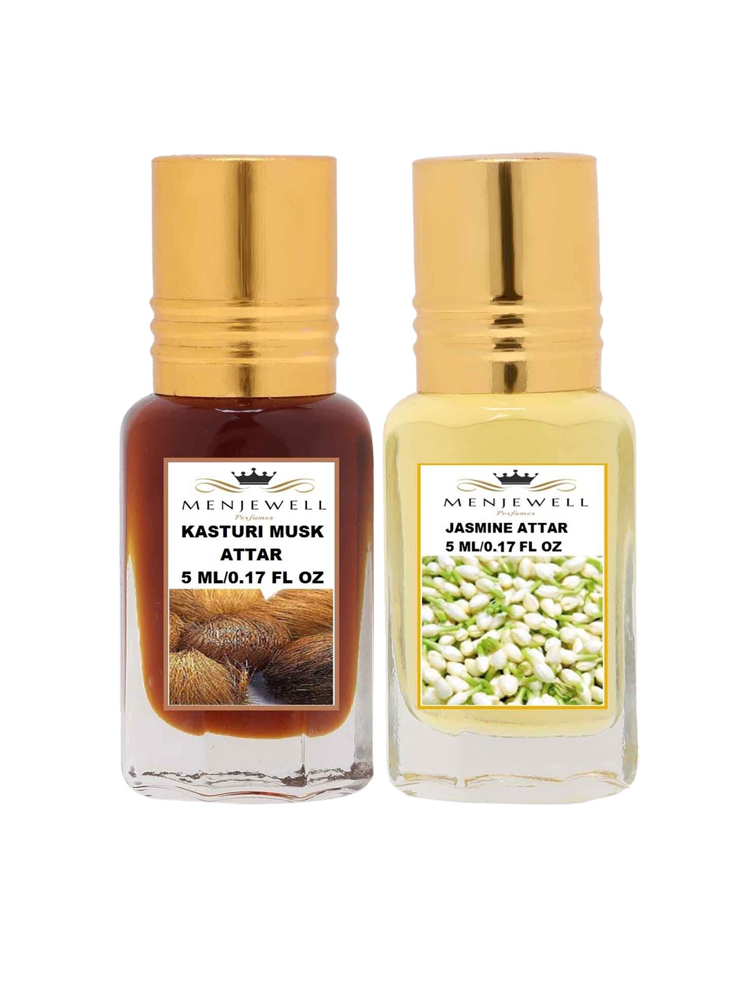 

Menjewell Unisex Kasturi Musk Set Of 2 Attar, Transparent