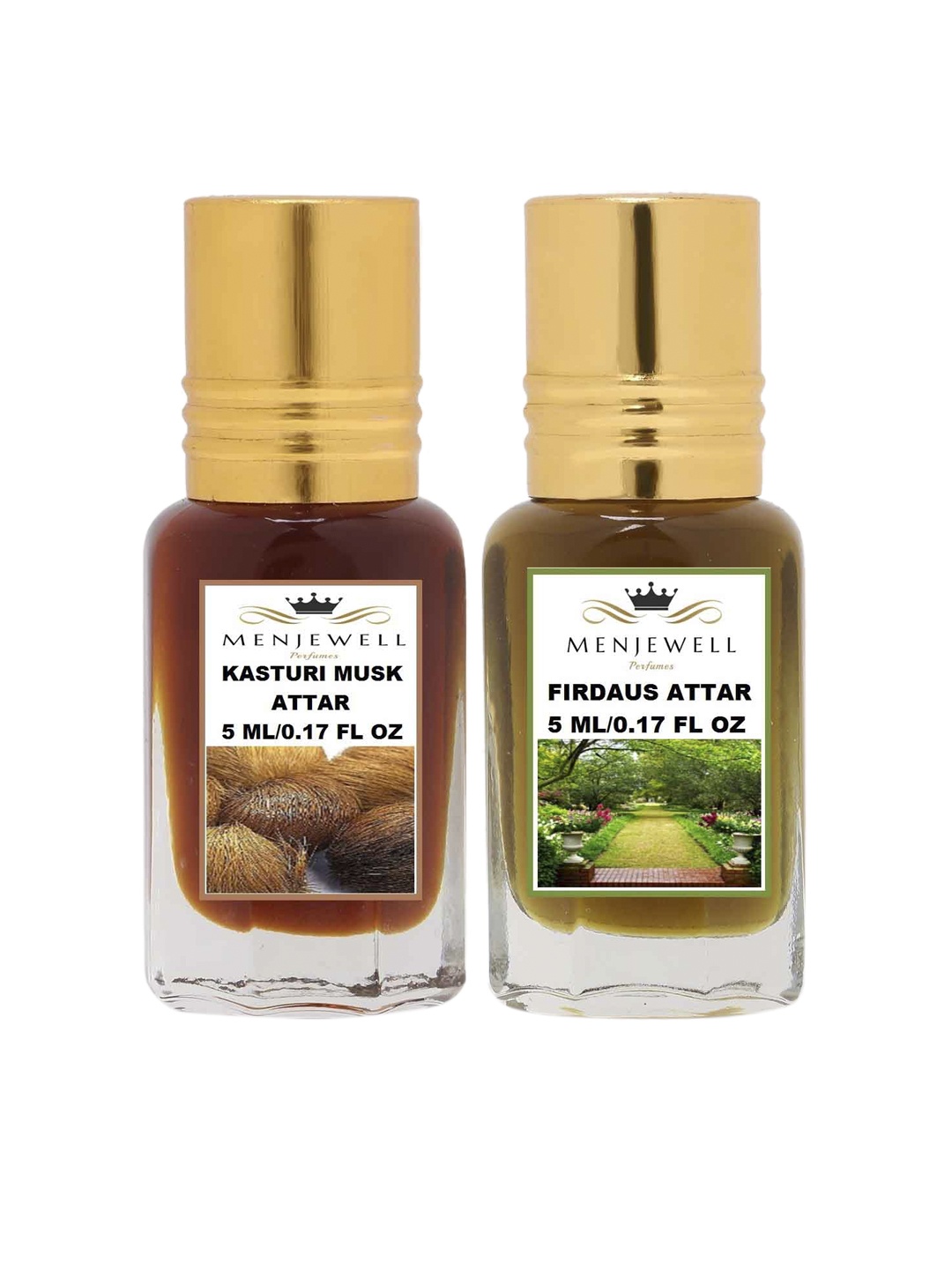 

Menjewell Unisex Kasturi Musk Set Of 2 Attar, Transparent