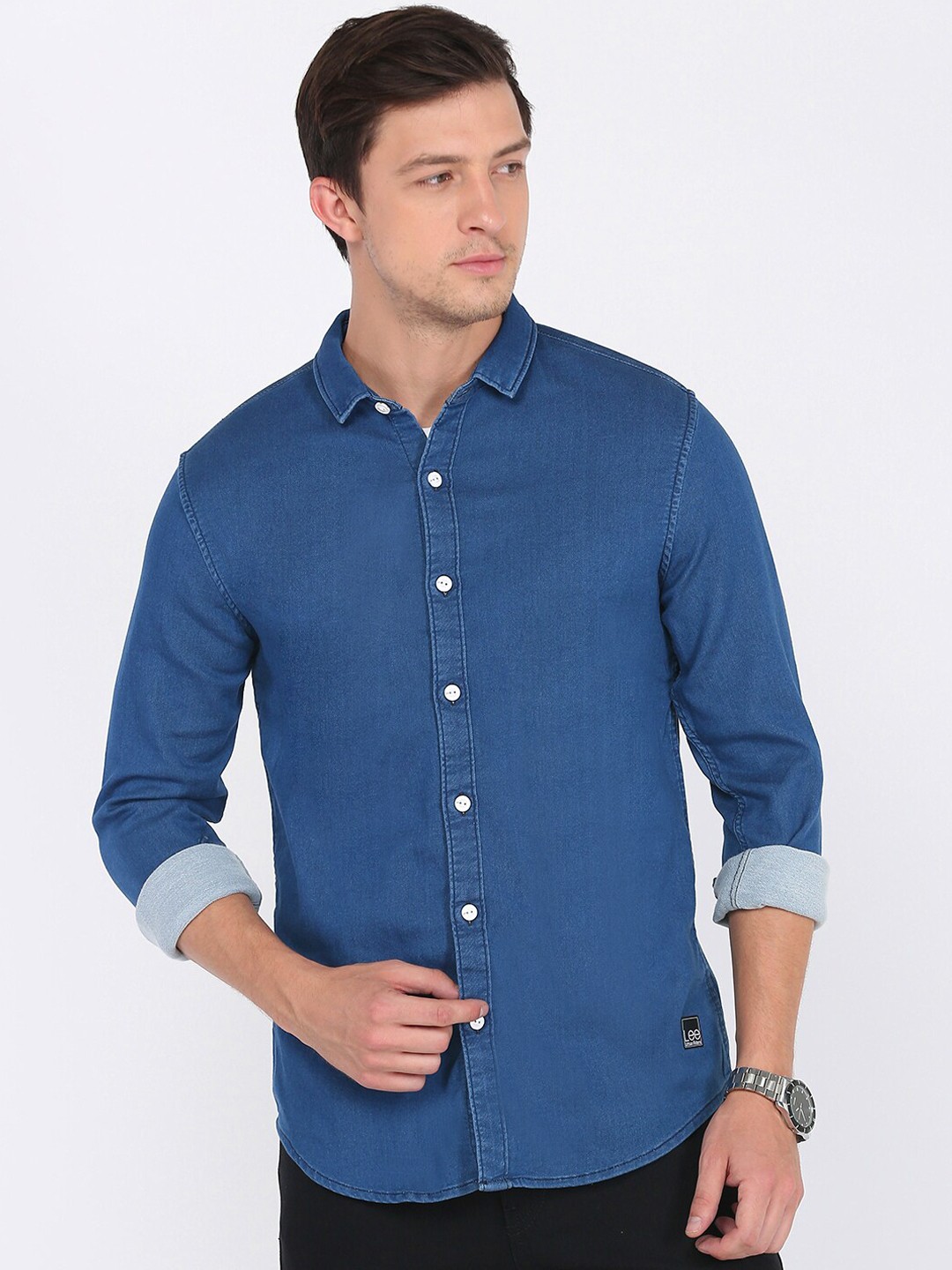 

Lee Men Blue Slim Fit Casual Shirt