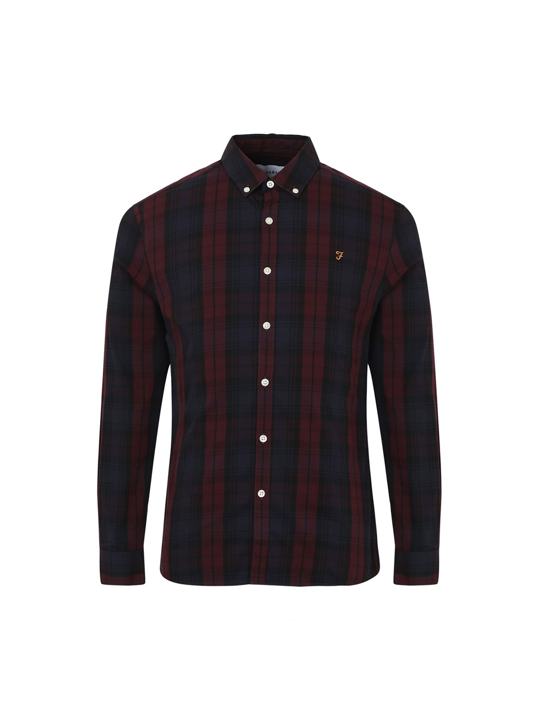 

Farah Men Red & Navy Blue Solid Checked Casual Shirt