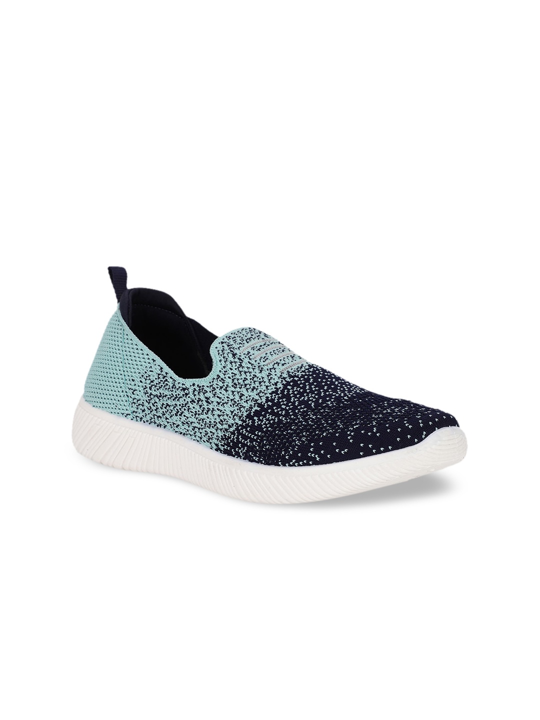 Bata Women Blue & Green Woven Design Slip-On Sneakers