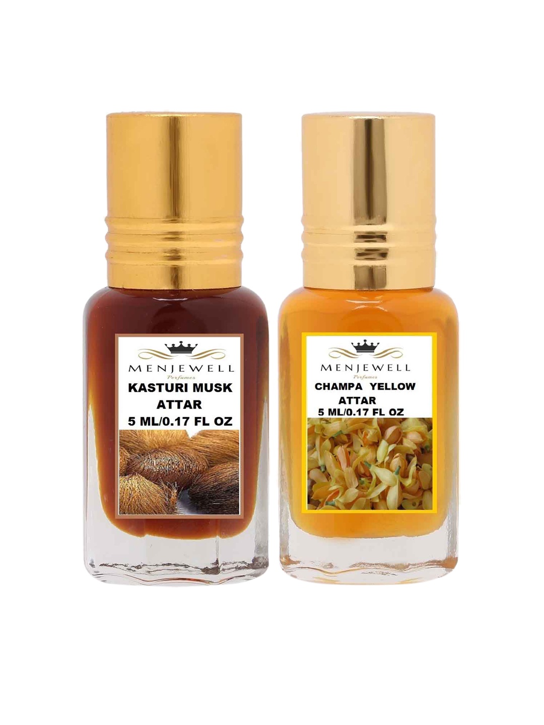 

Menjewell Unisex Kasturi Musk Set Of 2 Attar, Transparent