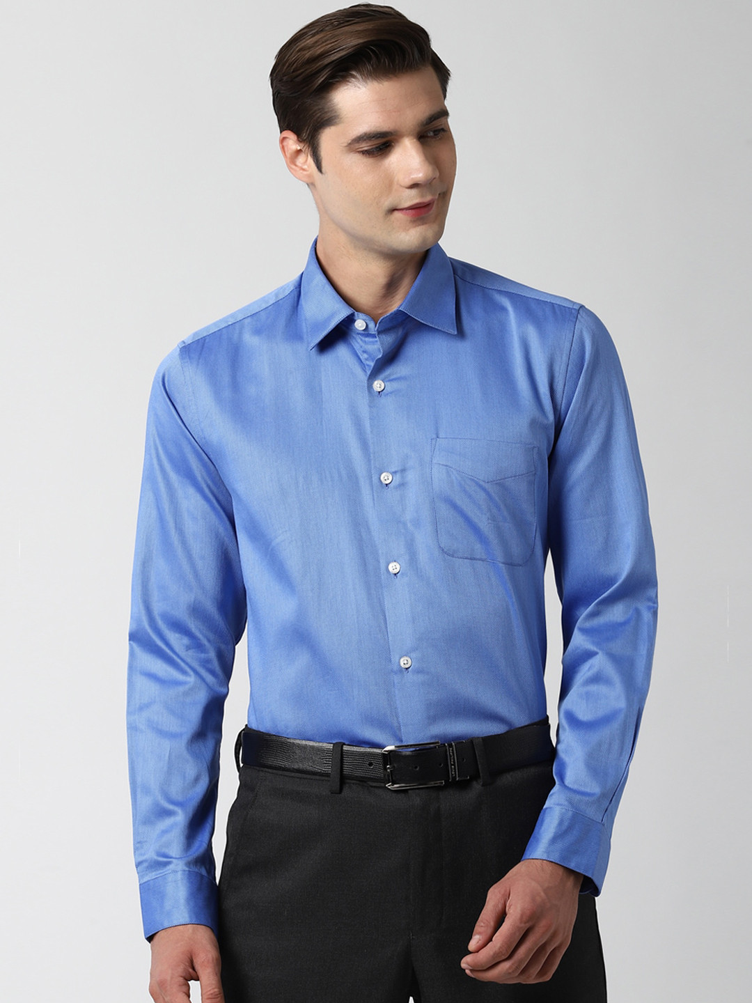 

Peter England Elite Men Blue Casual Shirt