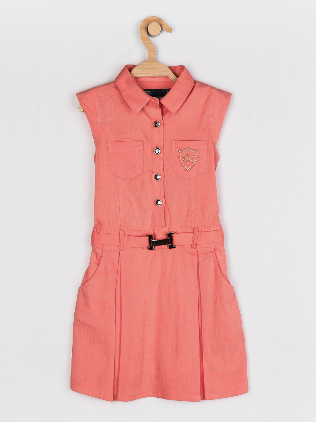 

Peppermint Girls Peach Shirt Dress