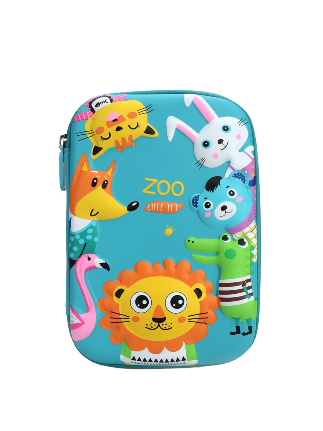 QIPS Boys Green & Blue Printed High-Quality EVA Pencil Case