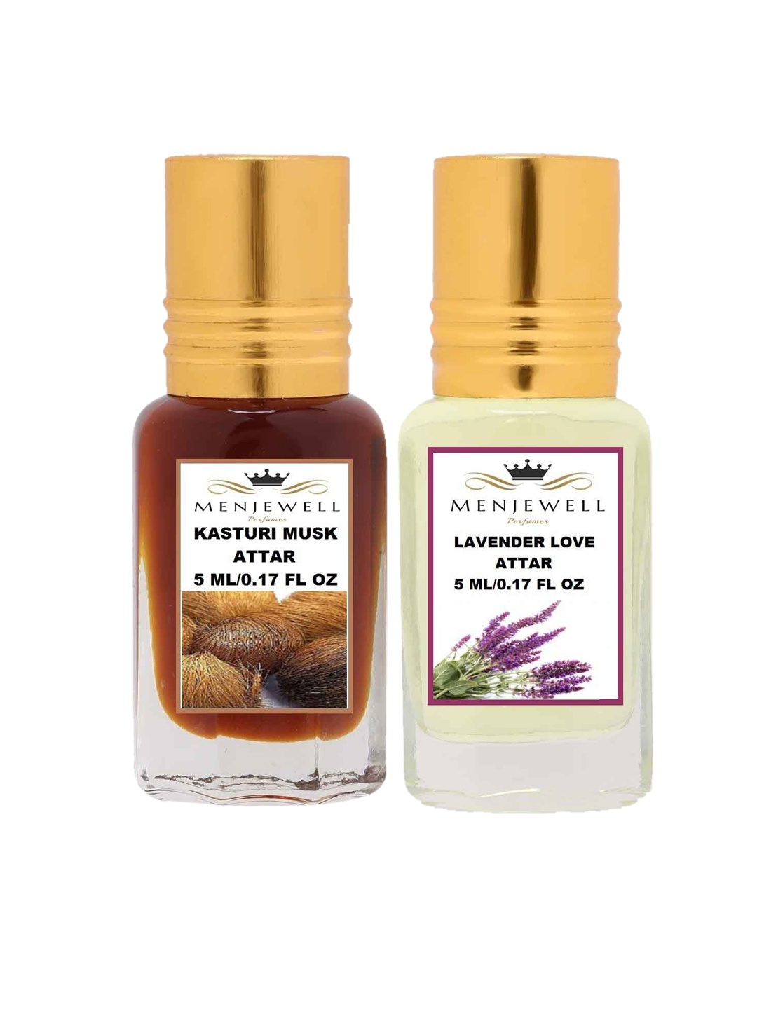 Menjewell Unisex Kasturi Set Of 2 Attar, Transparent