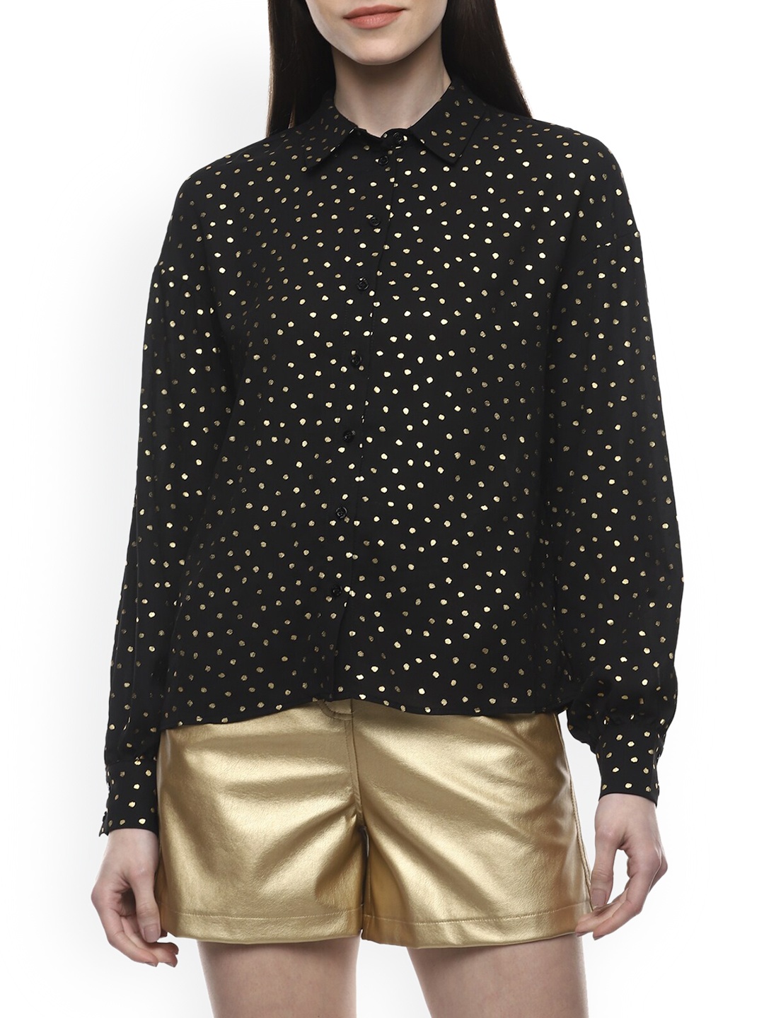 

LIU JO Women Black Printed Casual Shirt