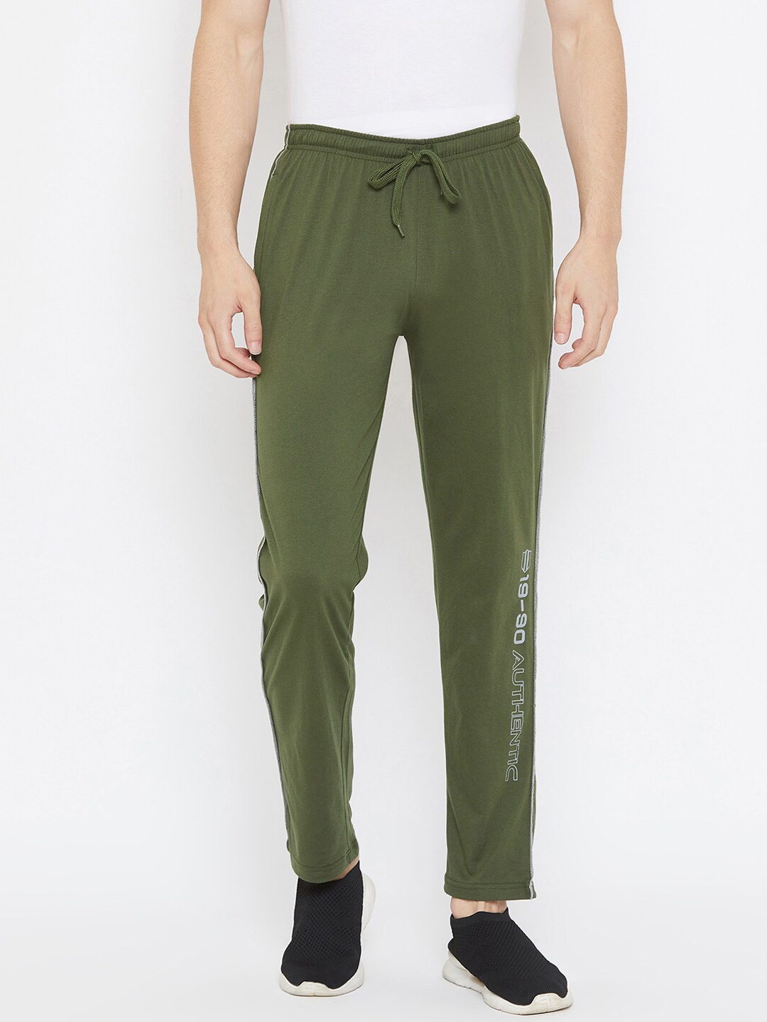 

Duke Men Olive Green Slim-Fit Cotton Track Pants