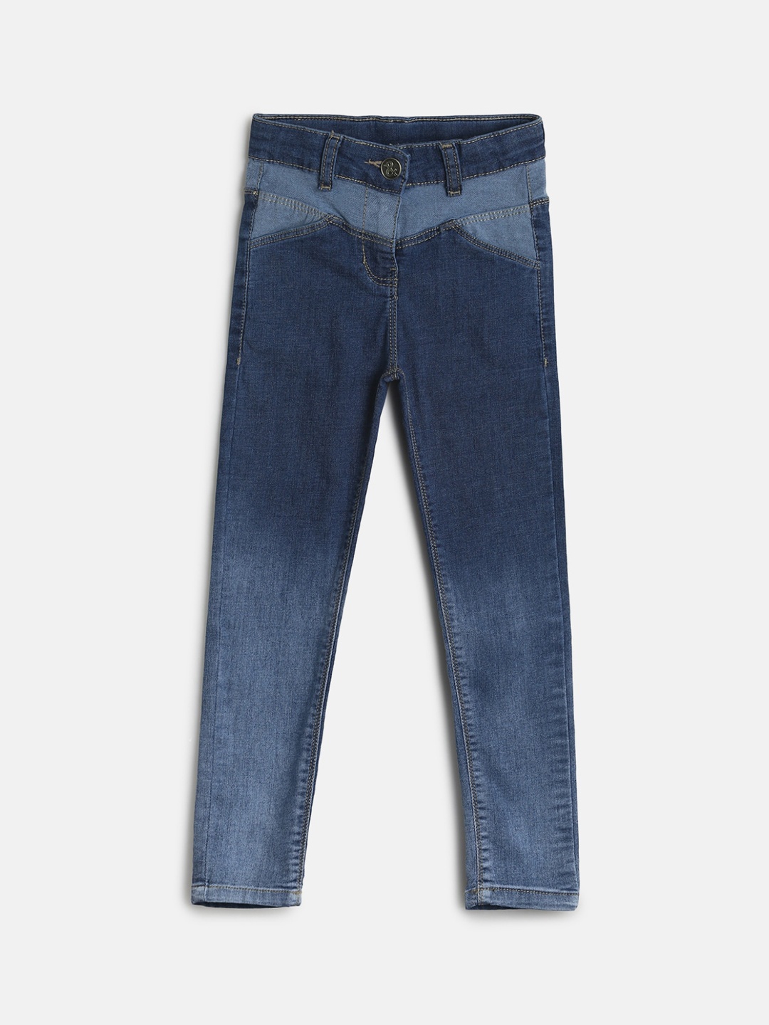

TALES & STORIES Girls Blue Slim Fit Light Fade Jeans
