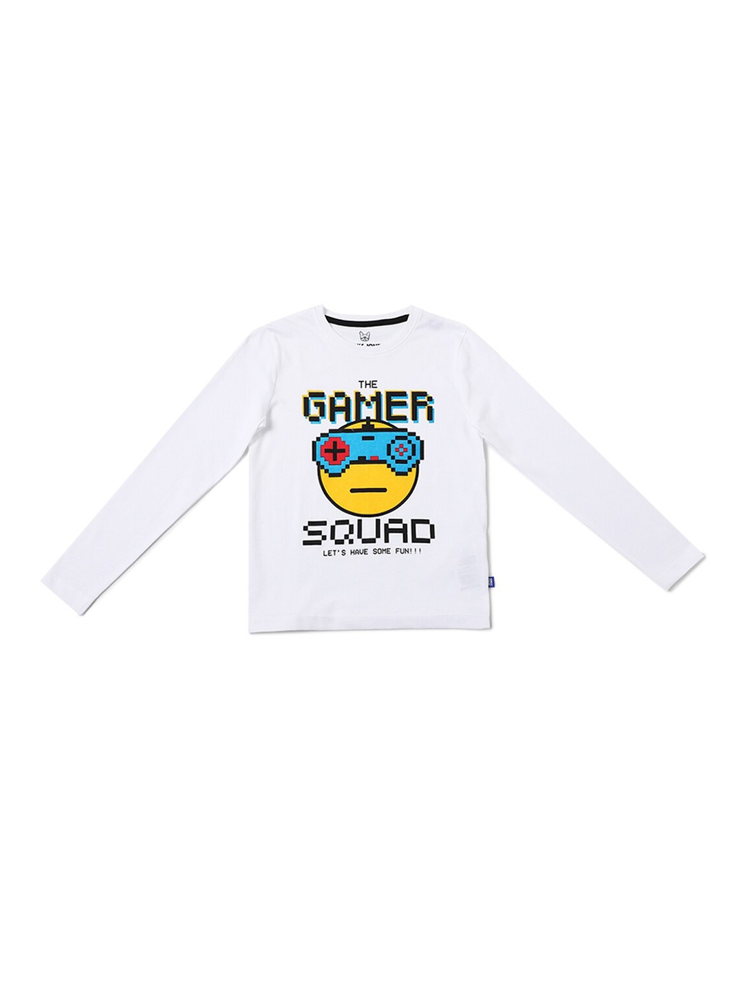 

Jack & Jones Boys White Graphic Printed Full Sleeve Round Neck T shirt