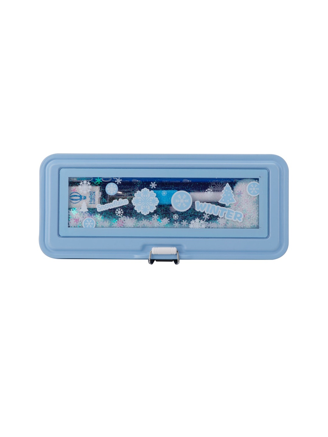 

QIPS Boys Blue & White High-Quality Metal Pencil Box