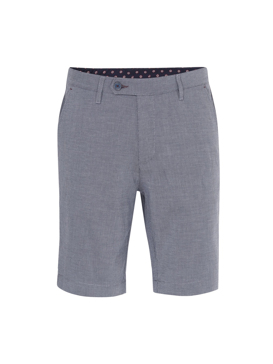 

Ted Baker Men Grey Checked Mid-Rise Regular Shorts