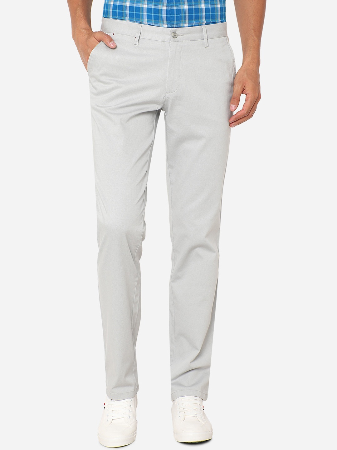 

Greenfibre Men Grey Slim Fit Regular Trousers