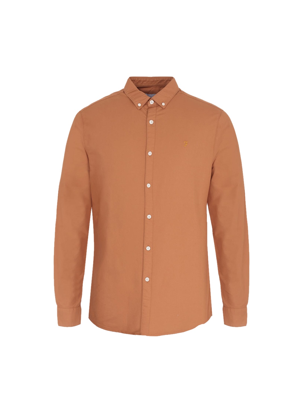 Farah Men Orange Solid Casual Shirt