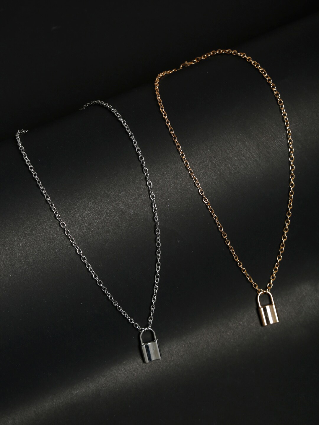 

YouBella Gold & Silver-Toned Pack of 2 Gold-Plated Chain