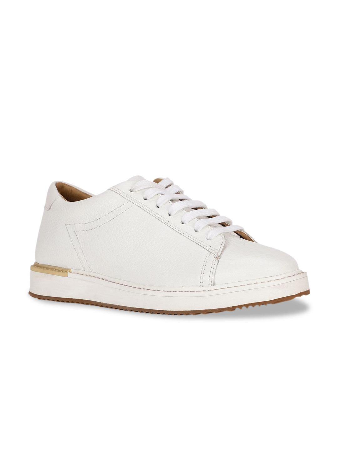 

Hush Puppies Women White Leather Sneakers