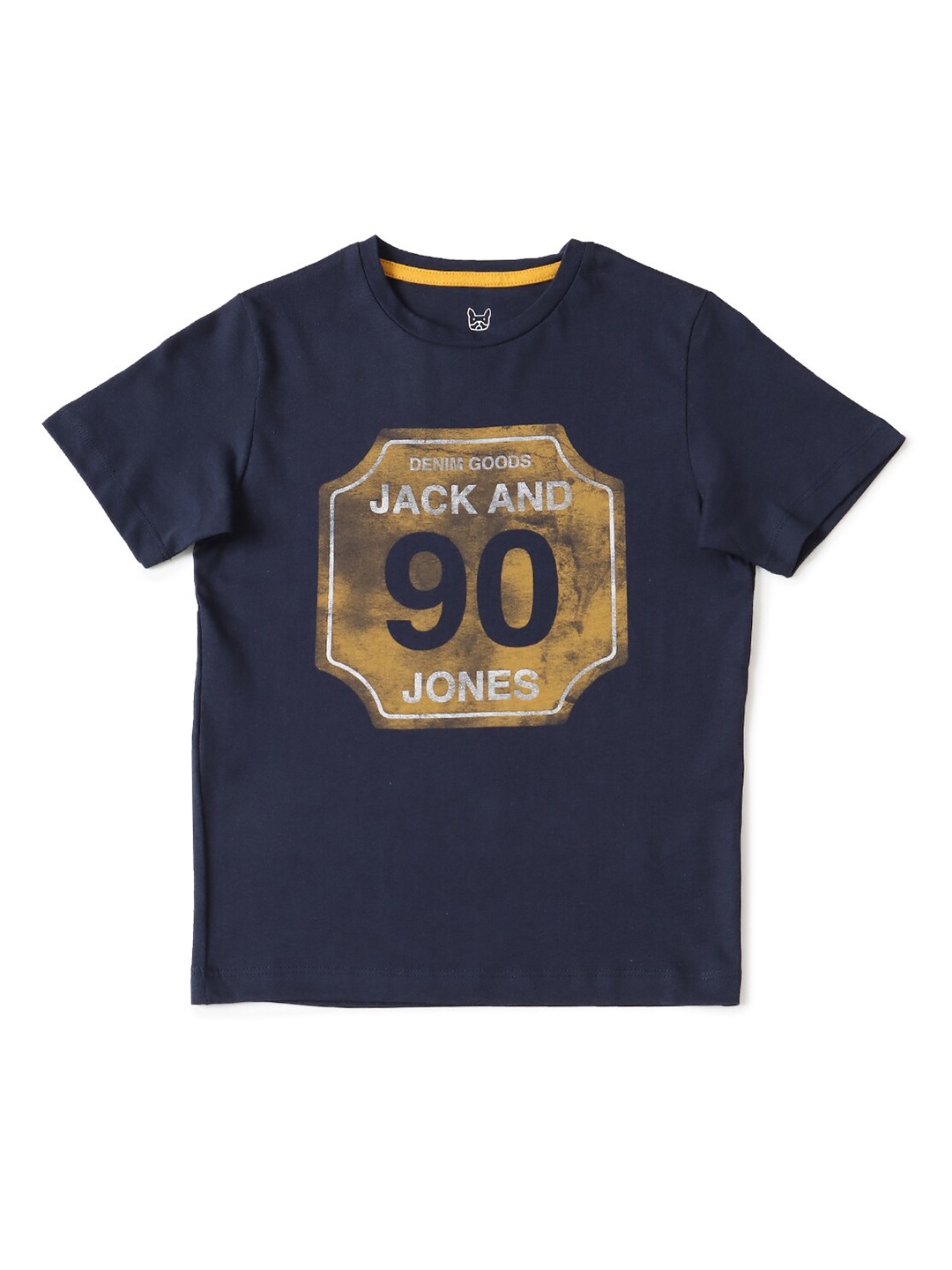 

Jack & Jones Boys Navy Blue Typography Printed T-shirt
